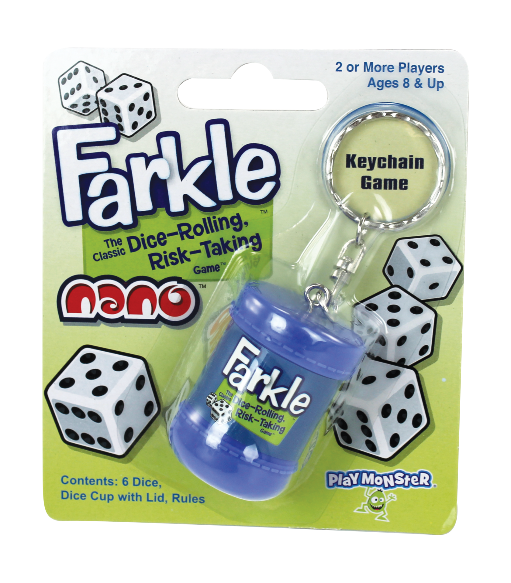 FARKLE Keychain*NEW* 2016 MINI SIZE Travel Dice Game Dice Cup 1.25" x 1.5" 