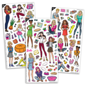 2454z Colorforms Barbie Adventures Sheets