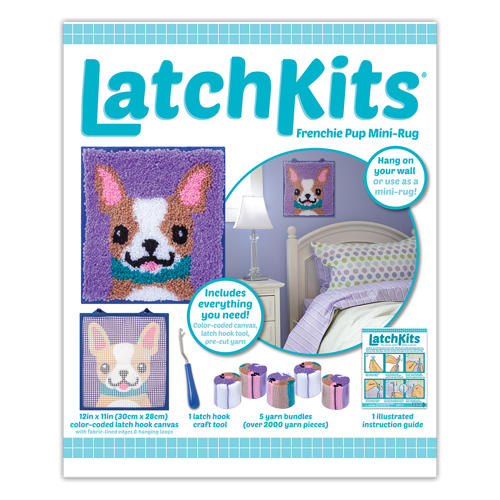 Latch Hook Kits for Adults Color Printed DIY Carpet work for Home Puppy 
