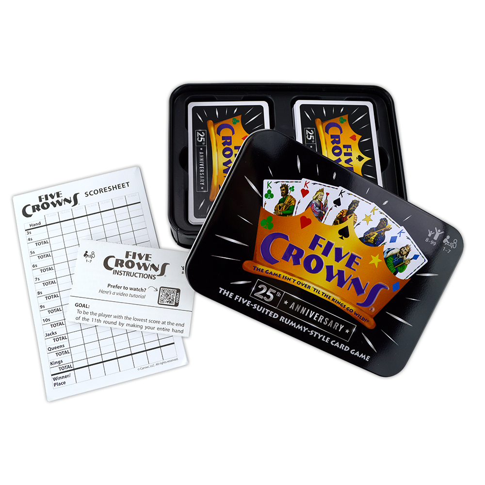 Five Crowns Card Game Bundled with Soft Sleeves for Gaming Cards 
